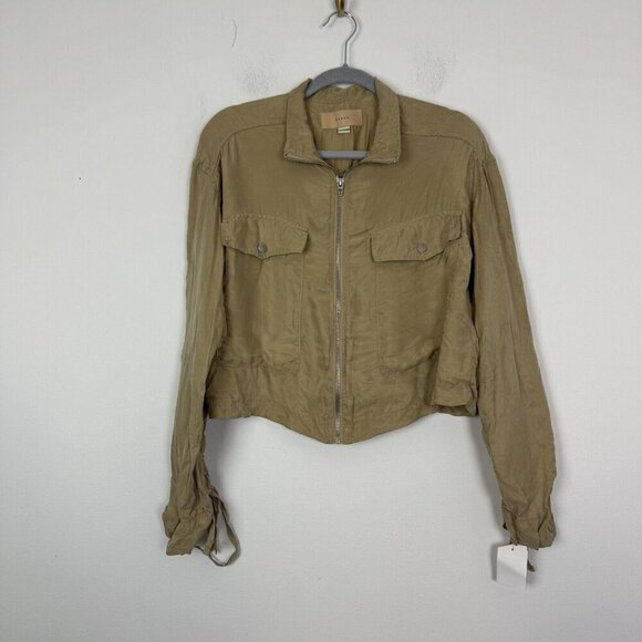 Blank NYC Brown Tan Cotton Rayon Lightweight Cropped Utility Jack Size XS - Picture 1 of 4